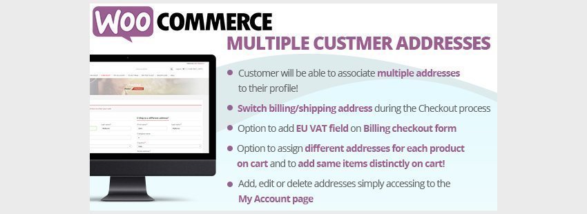 فزونه ووکامرس چندین آدرس برای مشتری WooCommerce Multiple Customer Addresses